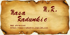 Maša Radunkić vizit kartica
